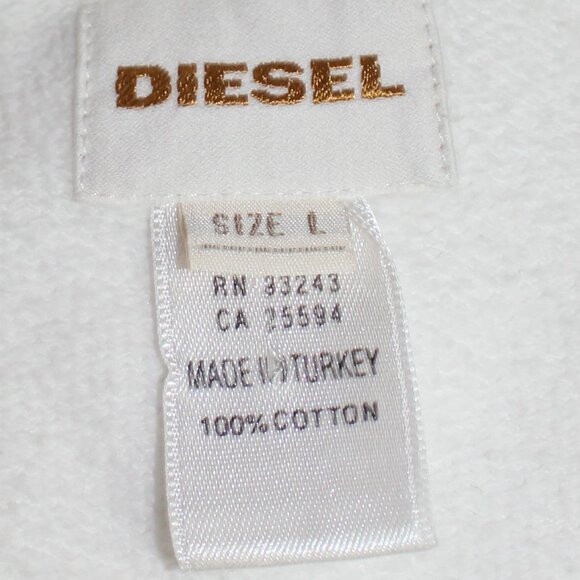 Vintage Diesel sweater Double neck with drawstrings and buttons cotton sz Large - Picture 6 of 9